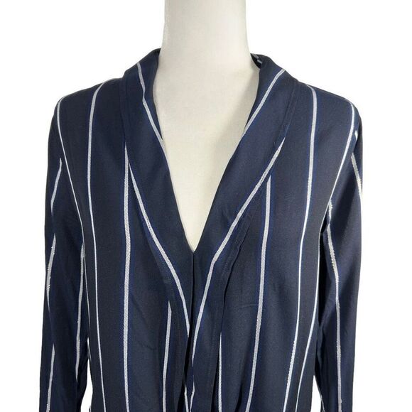 Rails Stripe Long Sleeve Blouse Small Navy Blue & White Womens  Ava Livorno - Picture 2 of 13